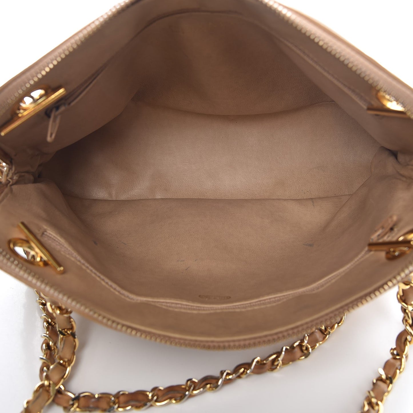 Lambskin Quilted Shoulder Bag Beige
