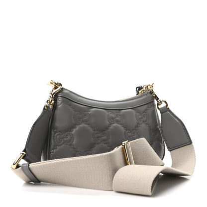 Gucci Calfskin GG Matelasse Chain Handbag Dusty Grey Natural 3 of 10
