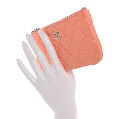 Chanel Caviar Quilted Small Cosmetic Case Coral 2 of 8