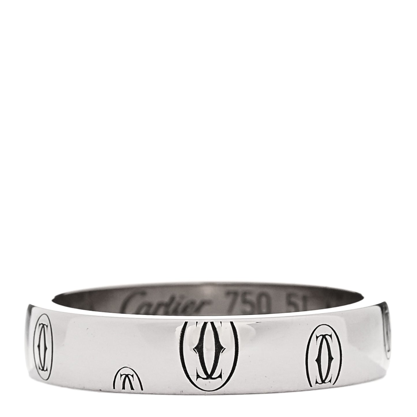 18K White Gold 4mm Happy Birthday Band Ring 51 5.75