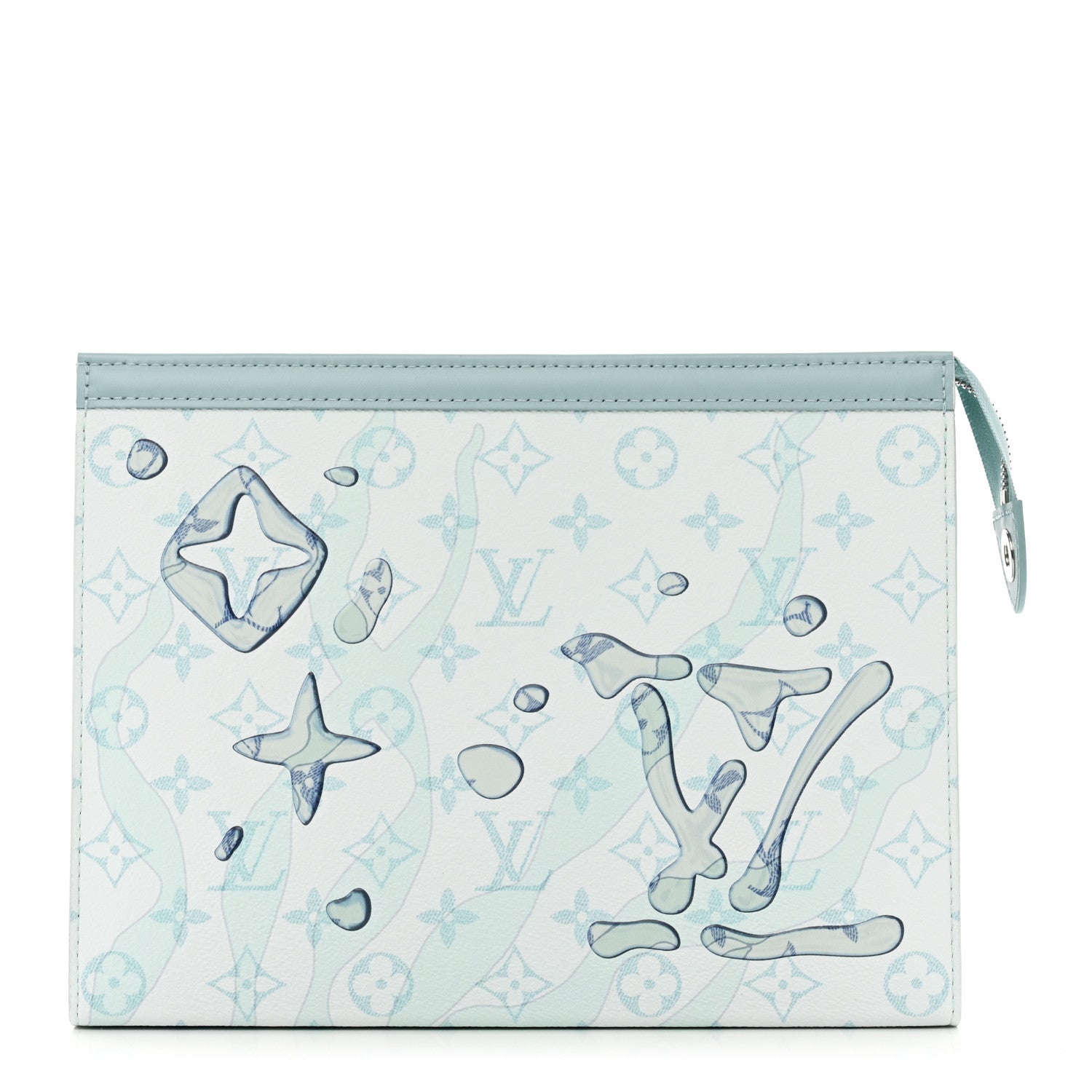 Louis Vuitton Monogram Aquagarden Pochette Voyage MM Crystal Blue 1 of 7