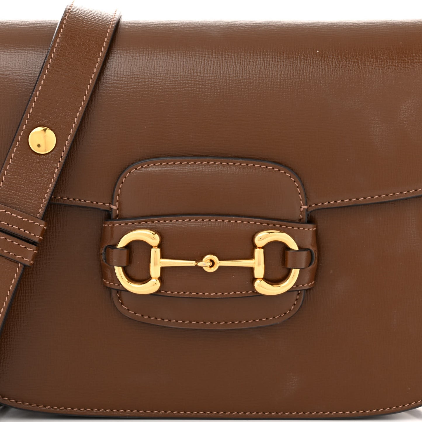 Azalea Calfskin Horsebit 1955 Shoulder Bag Brown Sugar