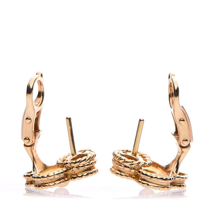 Van Cleef & Arpels 18K Yellow Gold Vintage Alhambra Earrings 3 of 6