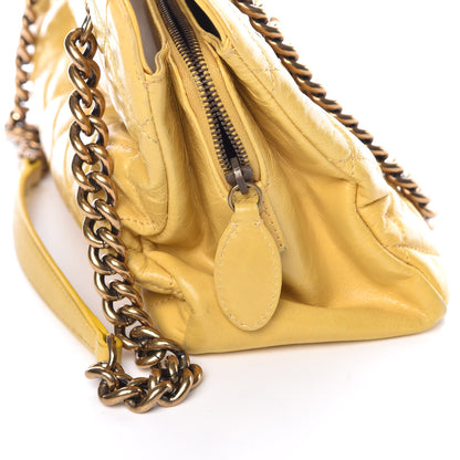 Chanel Glazed Calfskin Quilted Mademoiselle Bowling Tote Yellow 12 of 22