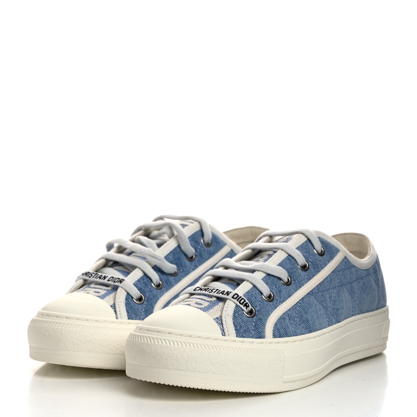 Denim Cannage Walk'N'Dior Low Top Sneakers 37 Dynamic Blue