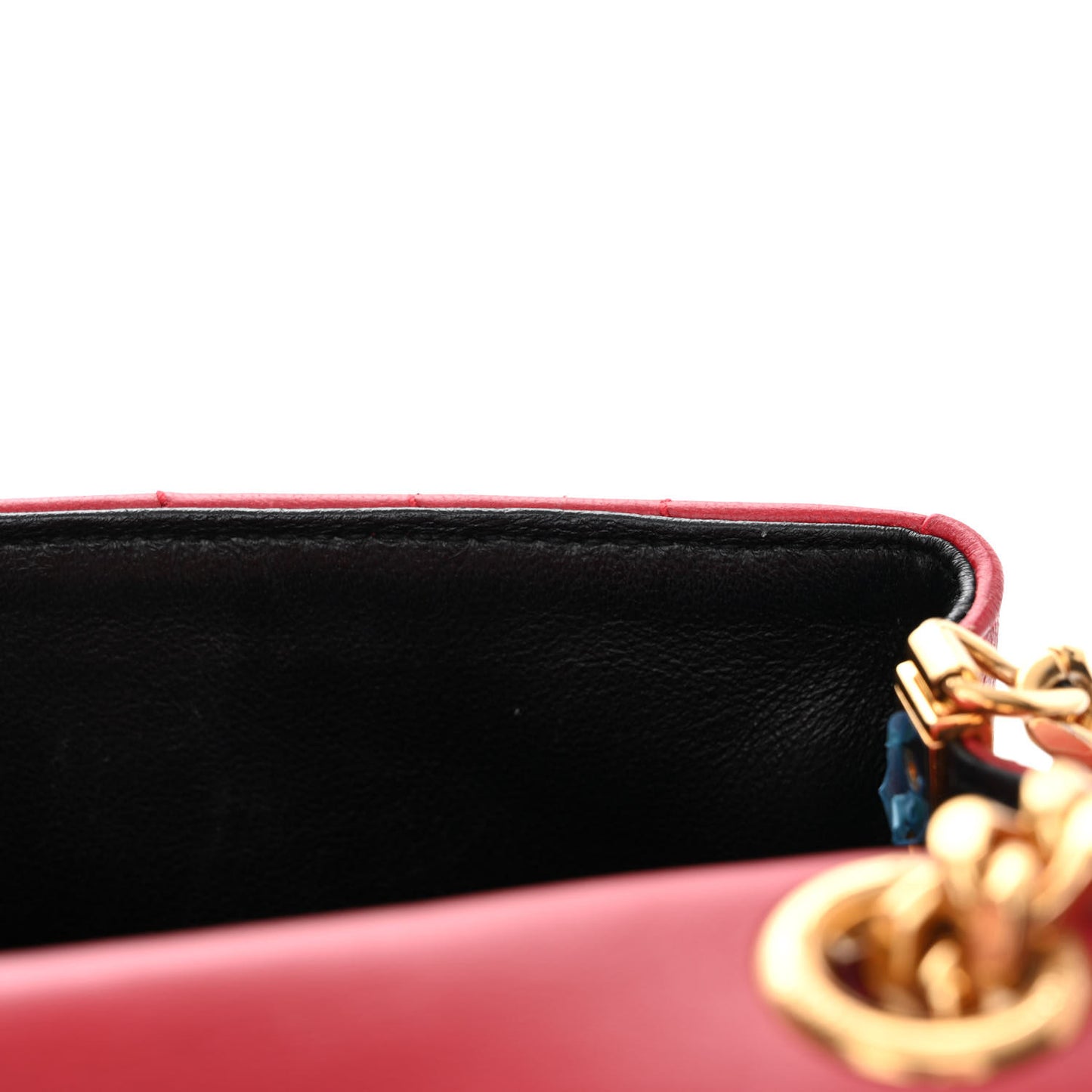 Lambskin Matelasse Monogram Small Vicky Chain Bag Red