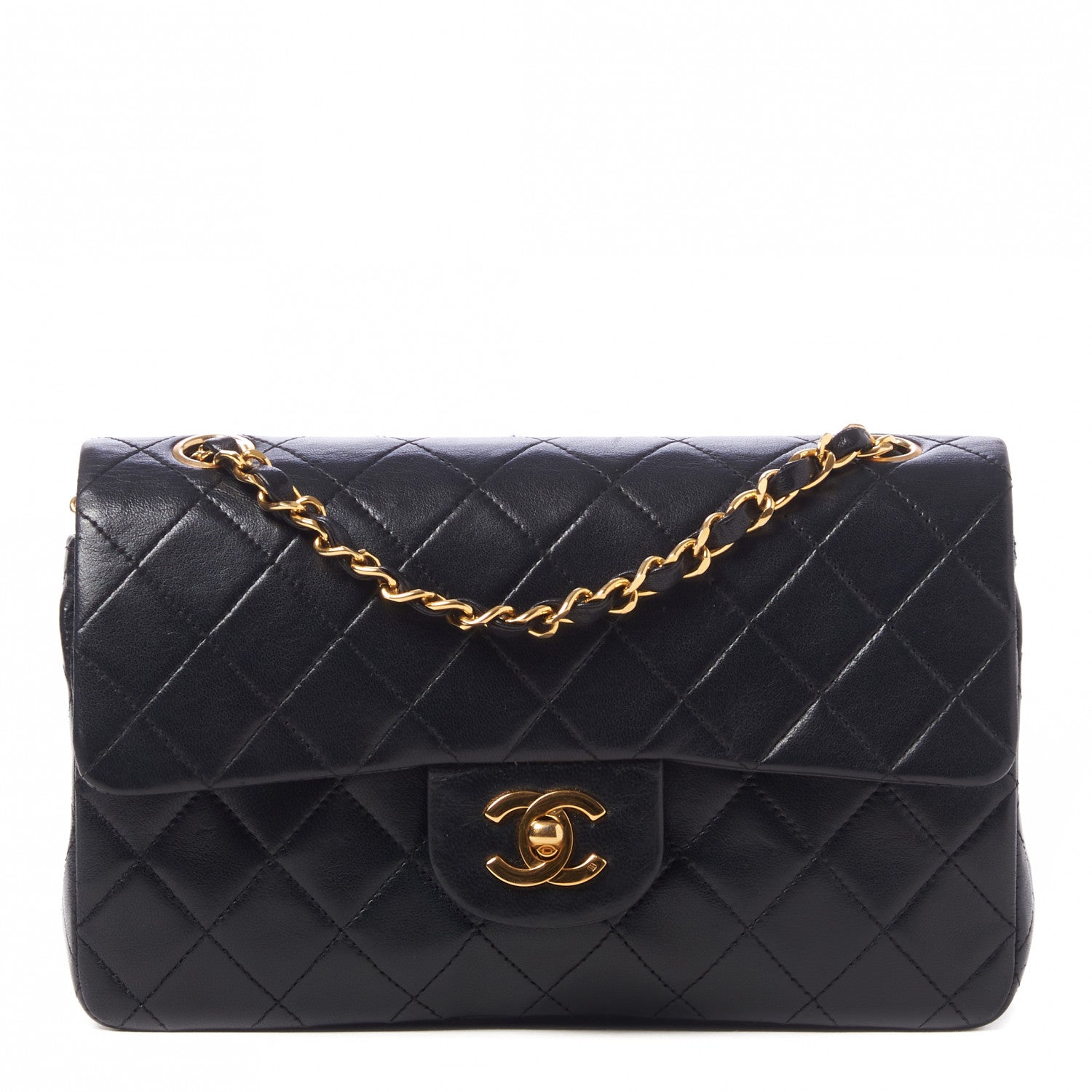Chanel Lambskin Quilted Small Double Flap Black 1 of 9