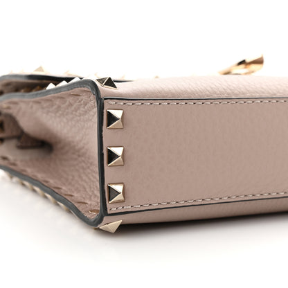 Valentino Garavani Pebbled Calfskin Medium Rockstud Flip Lock Crossbody Bag Poudre 8 of 12