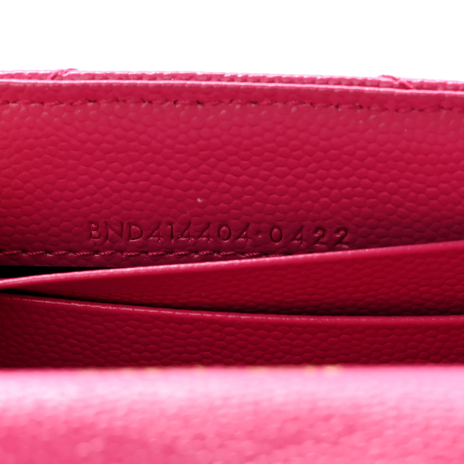 Saint Laurent Grain De Poudre Matelasse Chevron Small Monogram Envelope Wallet Bubblegum 7 of 12