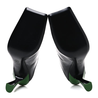 Chanel Patent Calfskin Mules 40.5 Black White Green 7 of 11