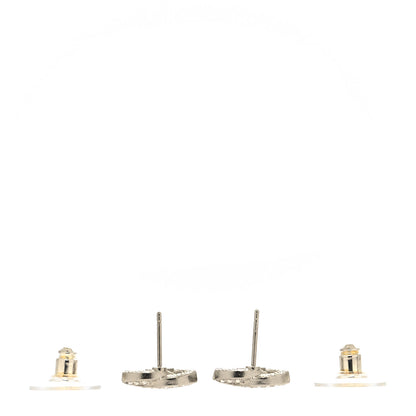 Chanel Crystal Timeless CC Earrings Silver 3 of 4