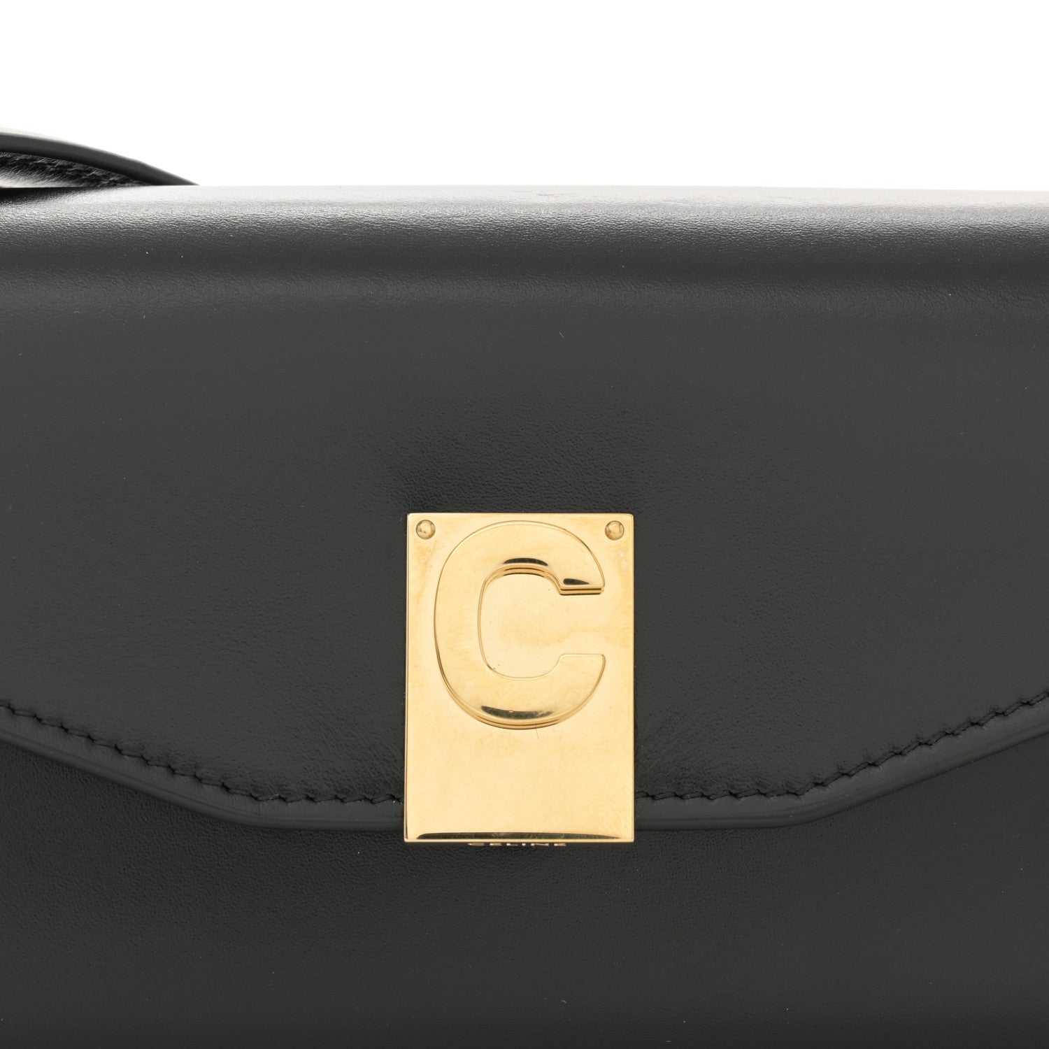 Celine Shiny Smooth Calfskin C Wallet On Chain Bag Black 8 of 10