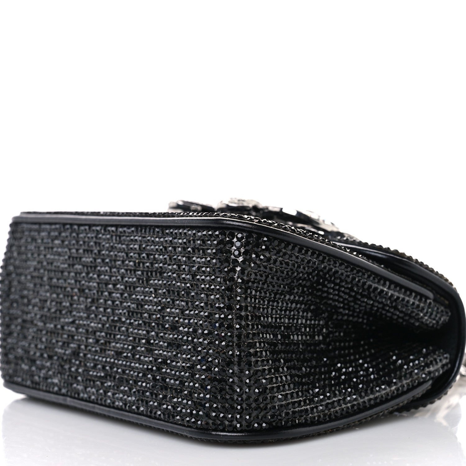 Judith Leiber Crystal Bow Top Handle Black Silver 8 of 8