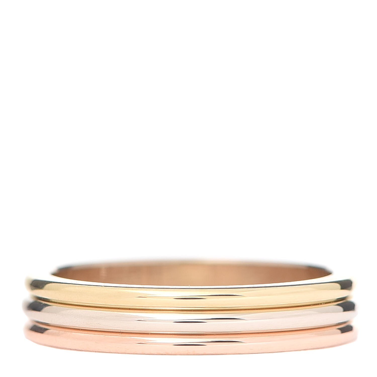 Cartier 18K Pink White Yellow Gold 4mm Trinity Wedding Band Ring 52 6 3 of 4