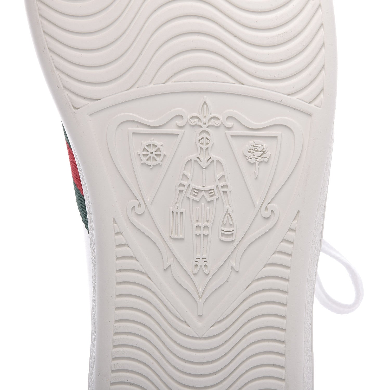 Gucci Calfskin Ayers Bee Embroidered Womens Ace Sneakers 39 White Green 6 of 7