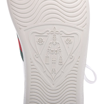 Gucci Calfskin Ayers Bee Embroidered Womens Ace Sneakers 39 White Green 6 of 7