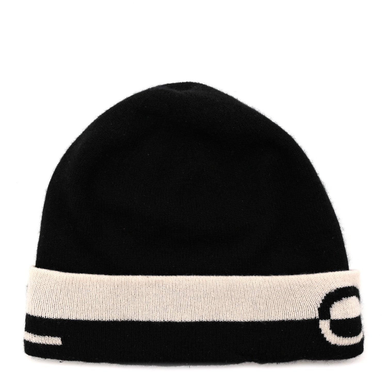 Chanel Cashmere Logo Beanie Hat Black White 1879907 – FASHIONPHILE