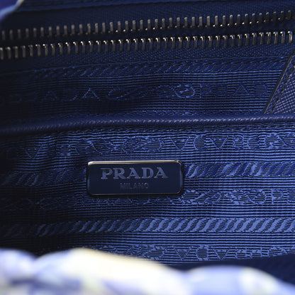 Prada Nylon Saffiano Floral Print Single Buckle Backpack Bluette Dis Primule 5 of 11