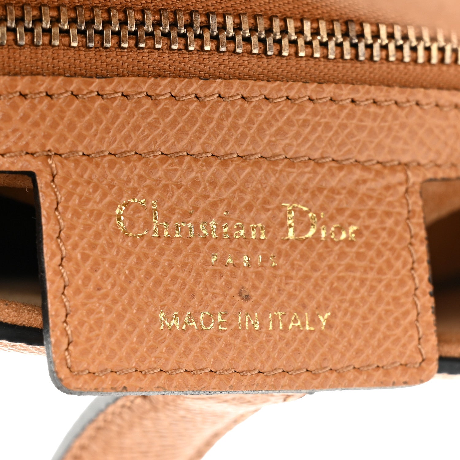 Christian Dior Grained Calfskin Saddle Bag Camello 6 of 11