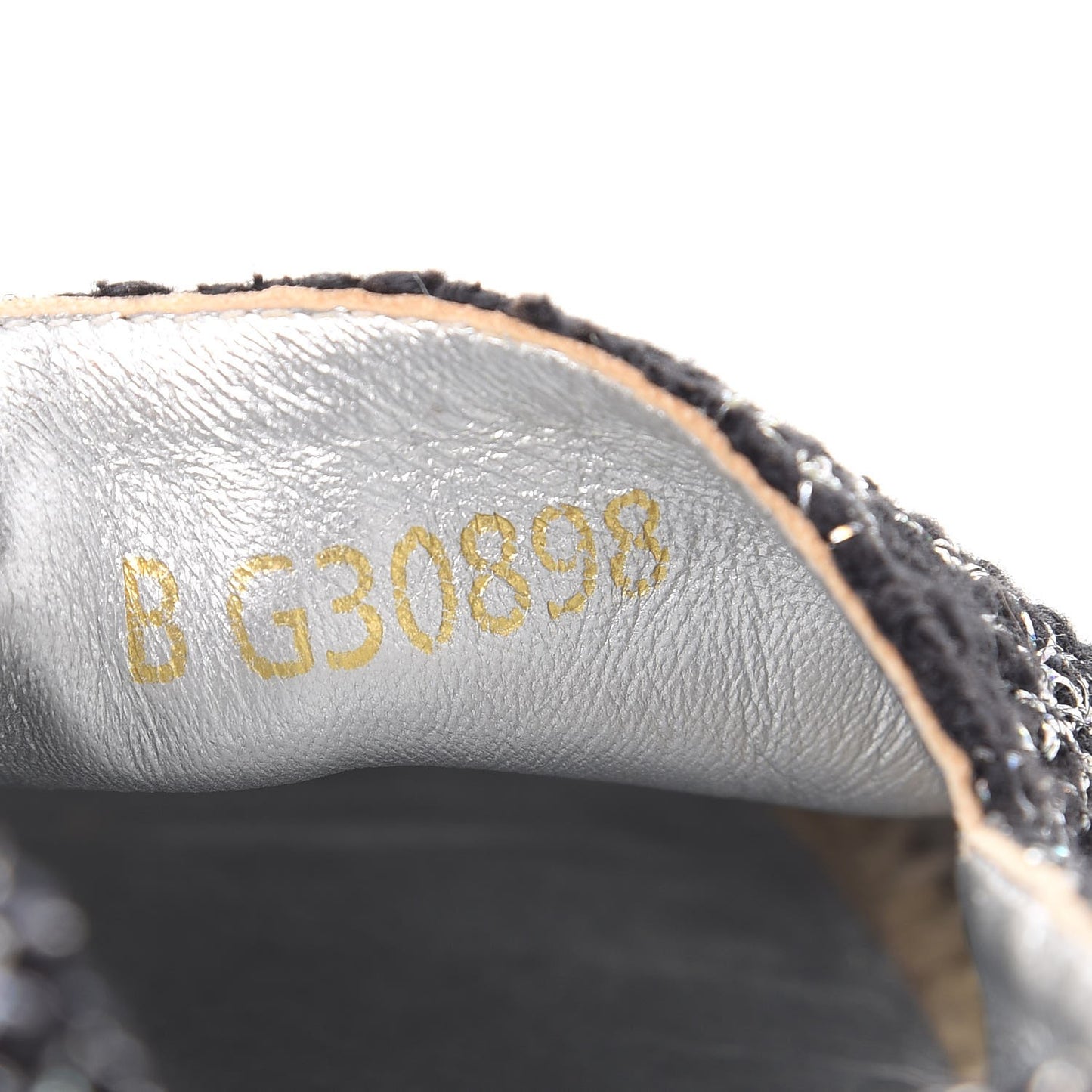 Tweed Lambskin CC Espadrilles 39 Black Silver