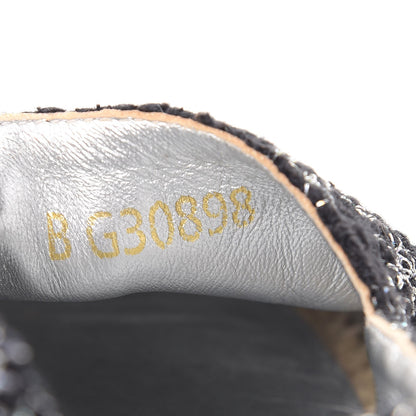 Chanel Tweed Lambskin CC Espadrilles 39 Black Silver 10 of 11