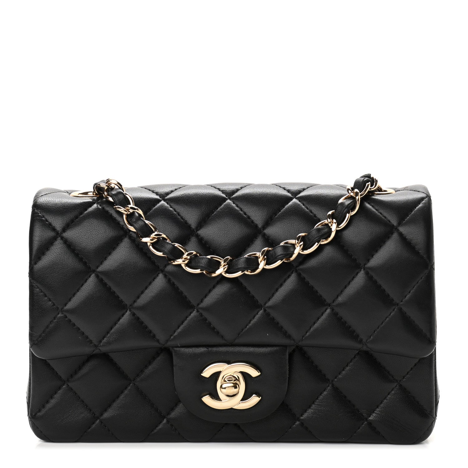 Chanel Lambskin Quilted Mini Rectangular Flap Black 1 of 12