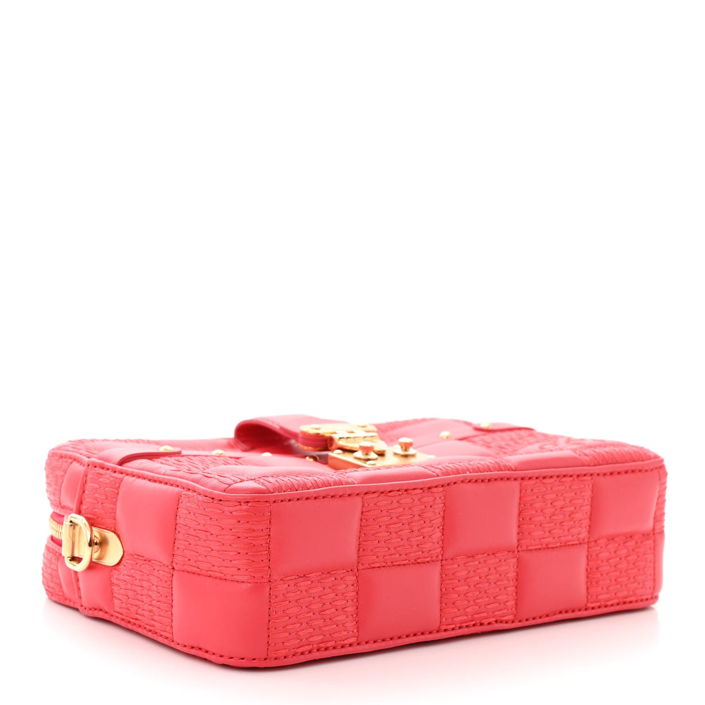 Lambskin Damier Quilt Troca PM Rose