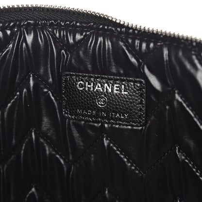 Chanel Caviar Chevron Quilted Medium Cosmetic Case Black 6 of 7