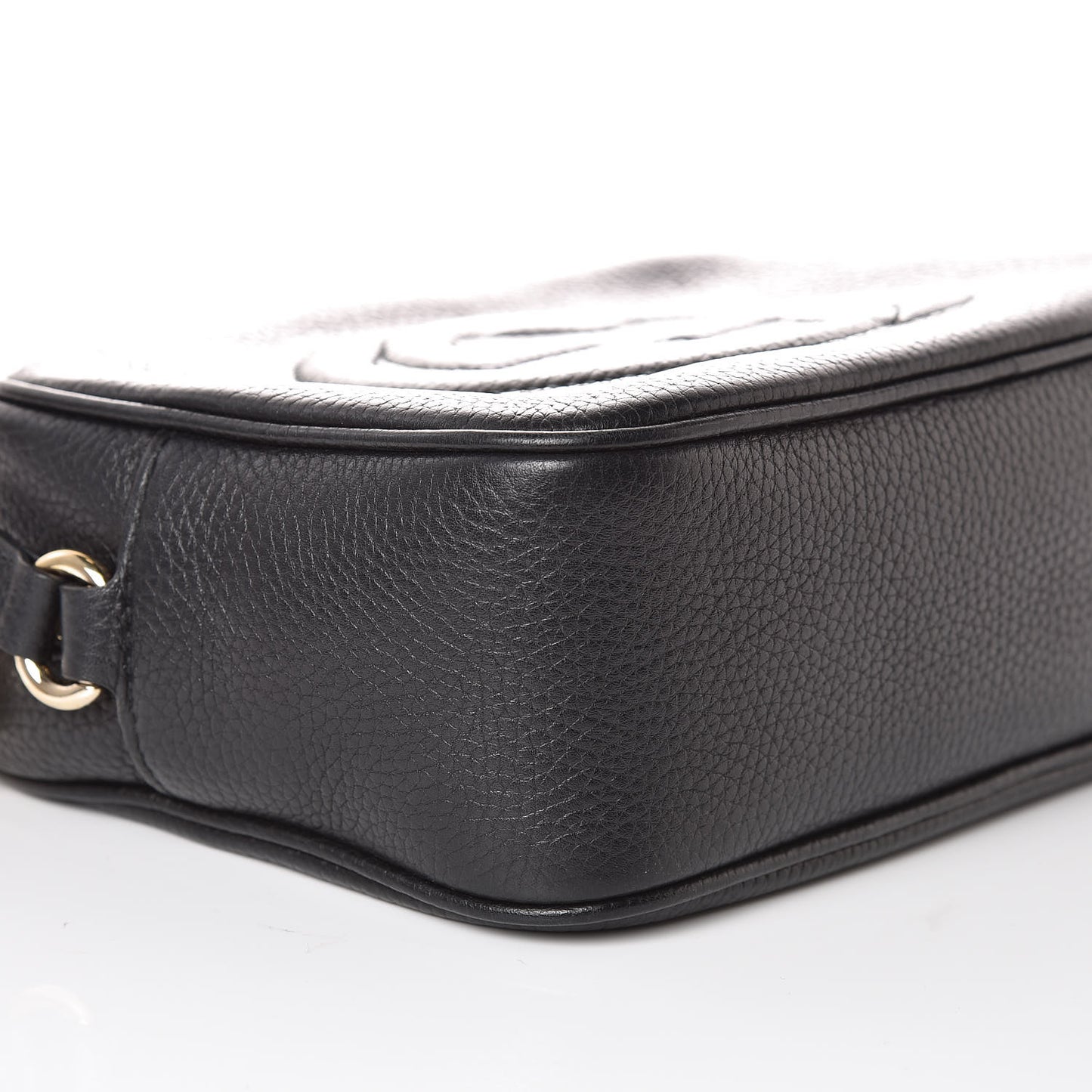 Pebbled Calfskin Small Soho Disco Bag Black