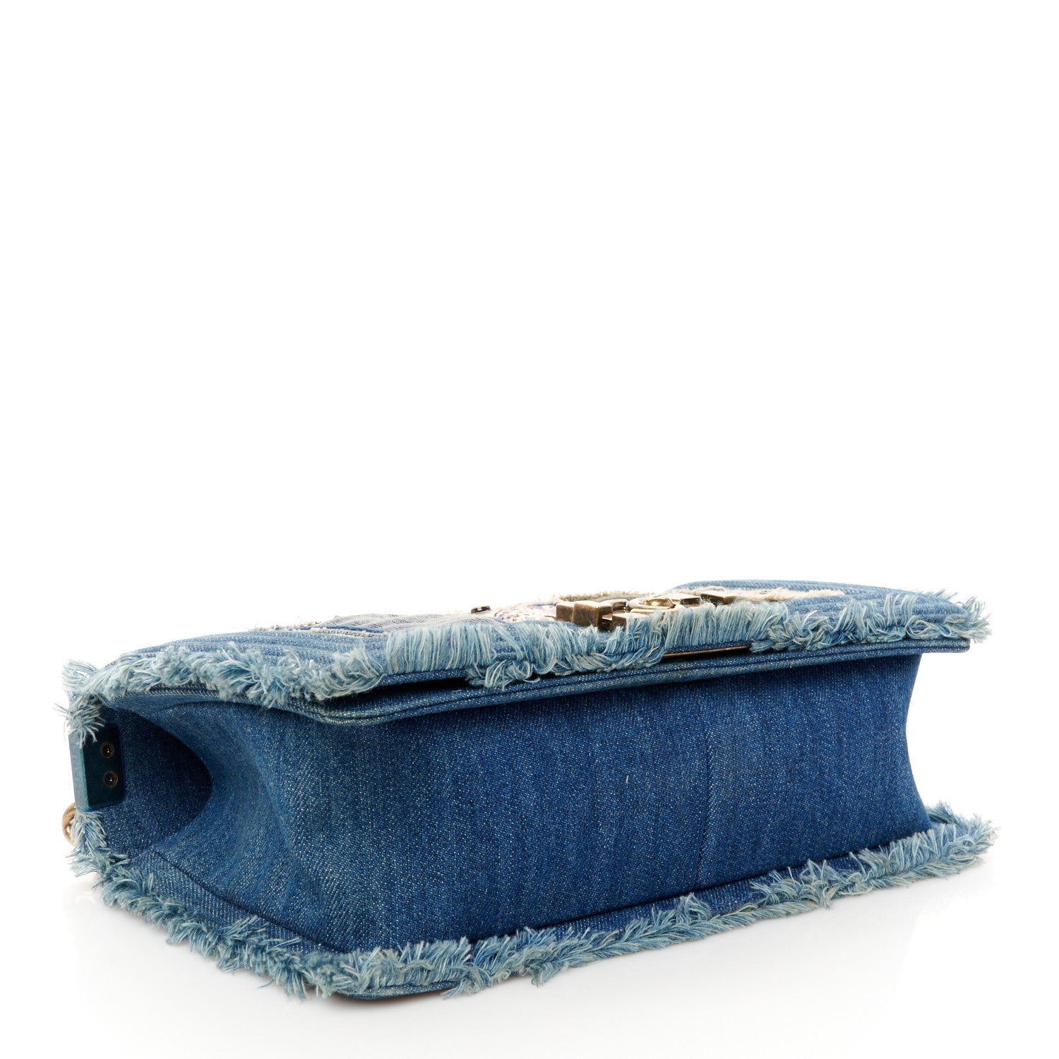 Chanel Denim Patchwork Medium Boy Flap Blue 3 of 9