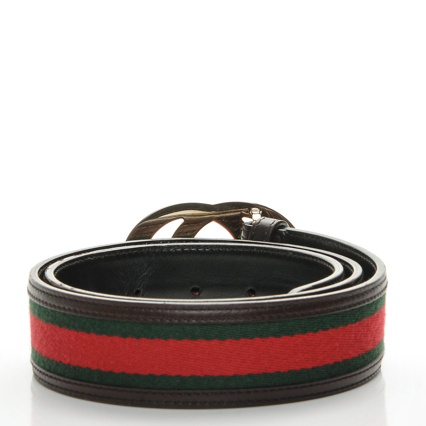 Canvas Web Interlocking G Belt 85 34 Dark Brown