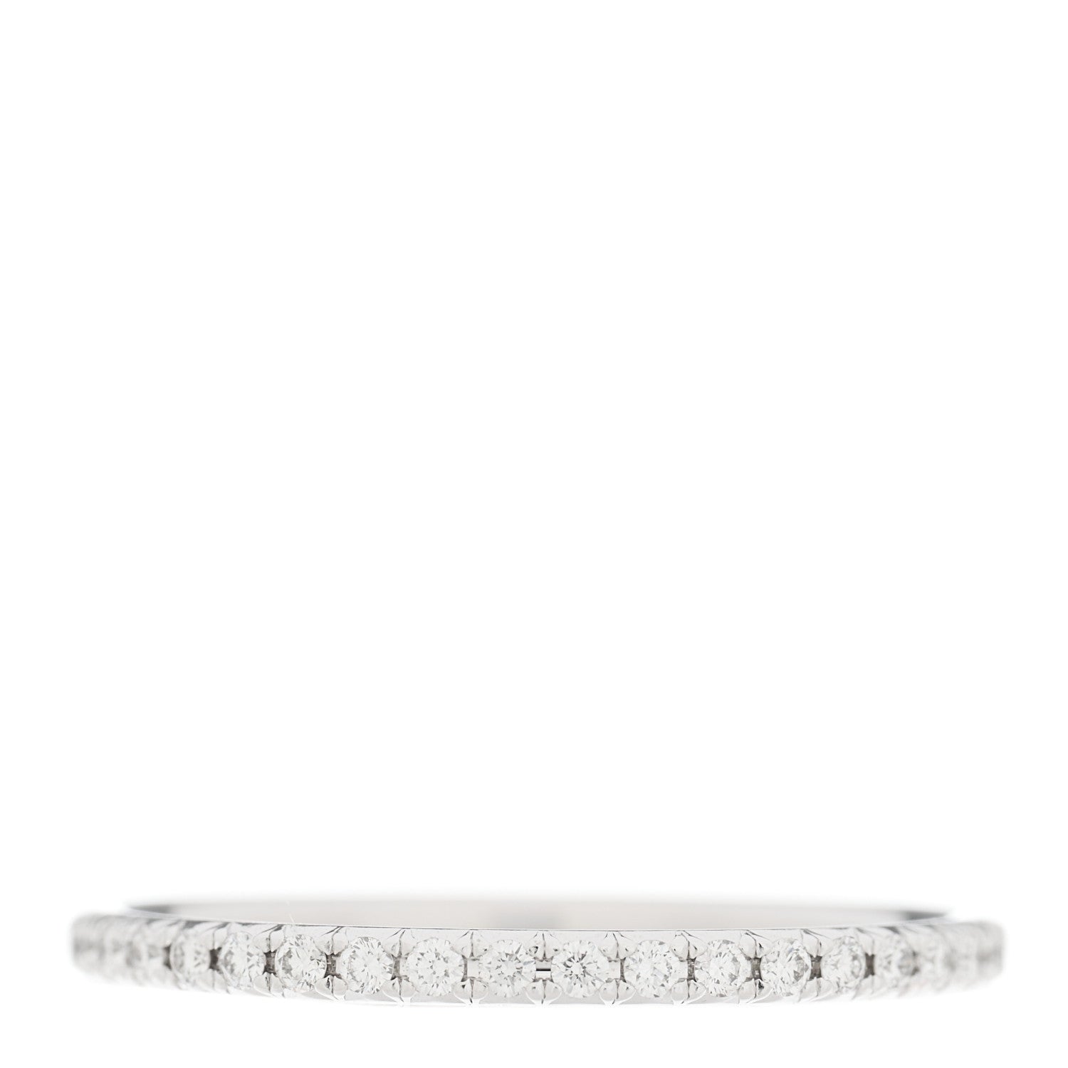 Tiffany 18K White Gold Diamond Metro Band Ring 50 5.5 1 of 7