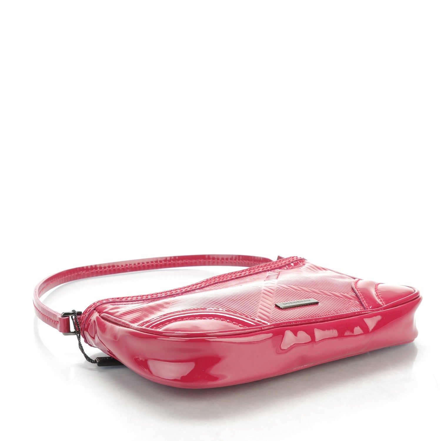 Burberry Patent Check Embossed Small Aston Sling Raspberry Sorbet 4 of 8
