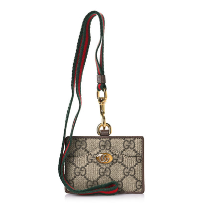 Gucci GG Supreme Monogram Ophidia ID Holder Beige Ebony New Acero 1 of 9