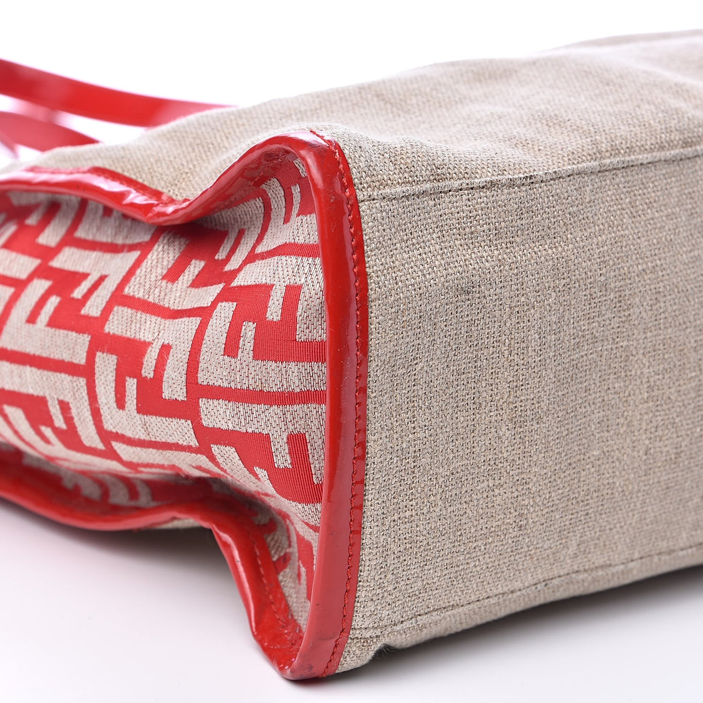 Linen Patent FF Shopping Tote Fragola