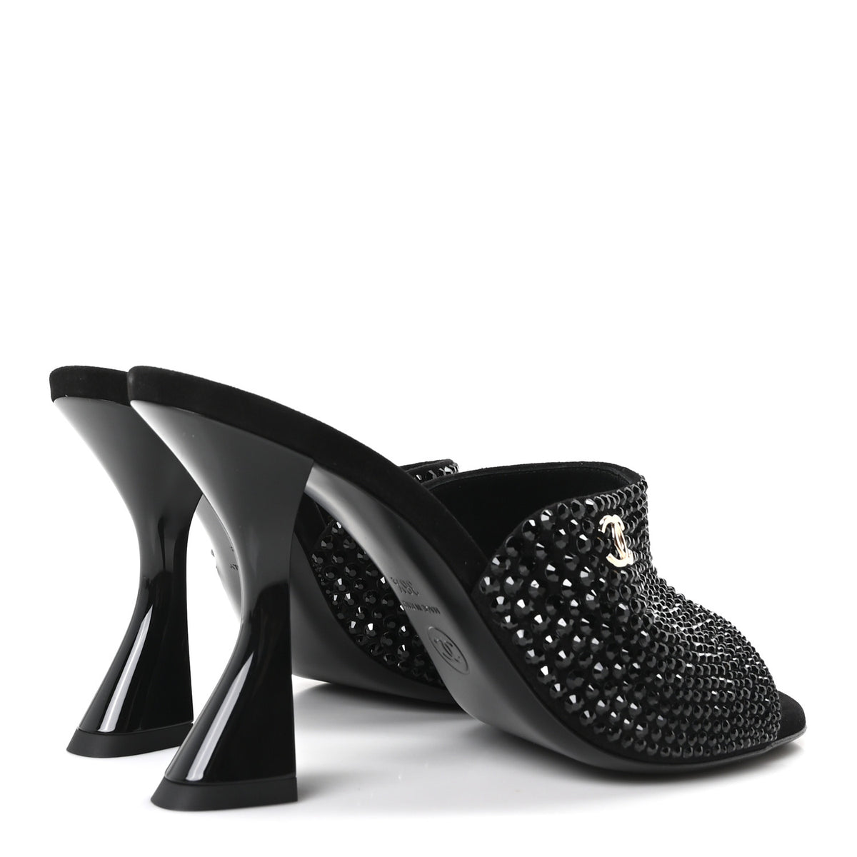 Crystal Strass CC Mules Sandals 36.5 Black