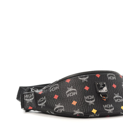 MCM Skyoptic Visetos Small Fursten Belt Bag Diamond Black 6 of 9