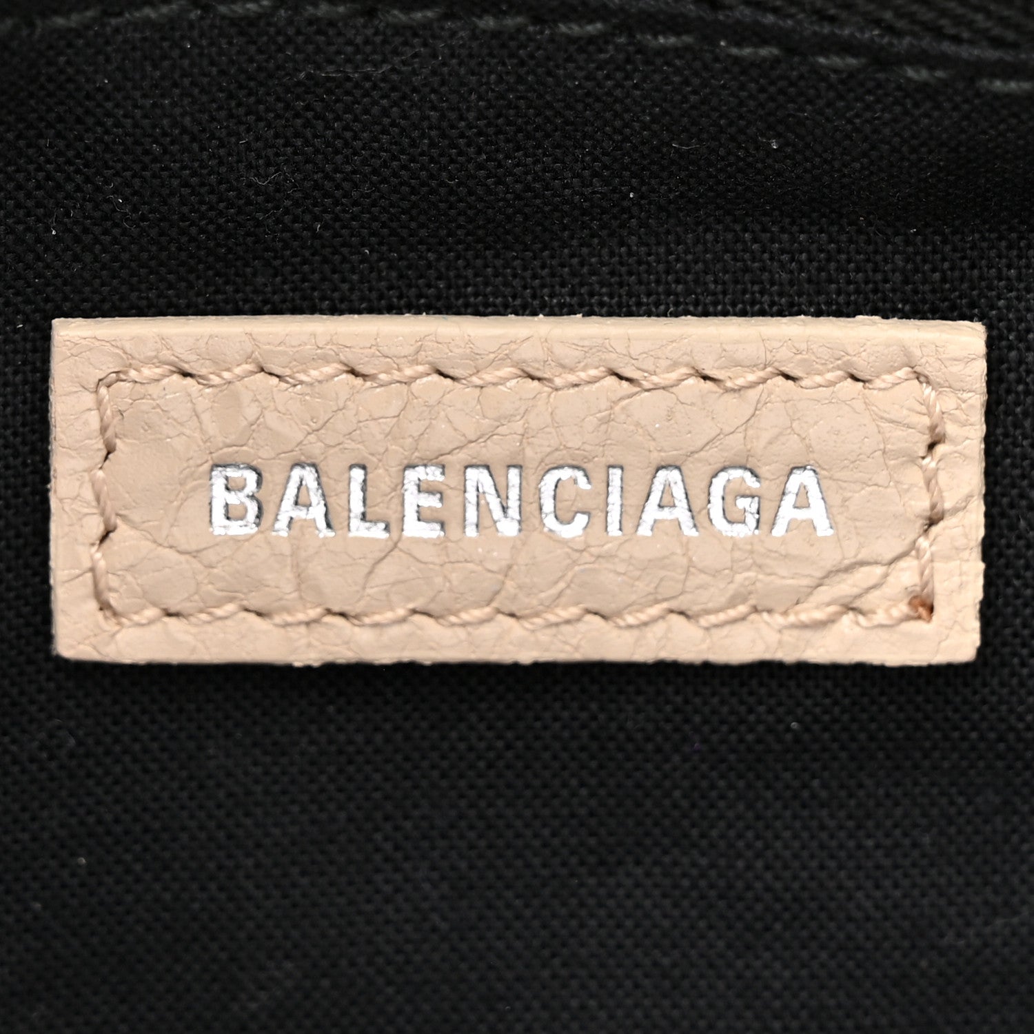 Balenciaga Agneau Classic Silver Hardware Mini City Logo Strap Light Beige Black 6 of 10