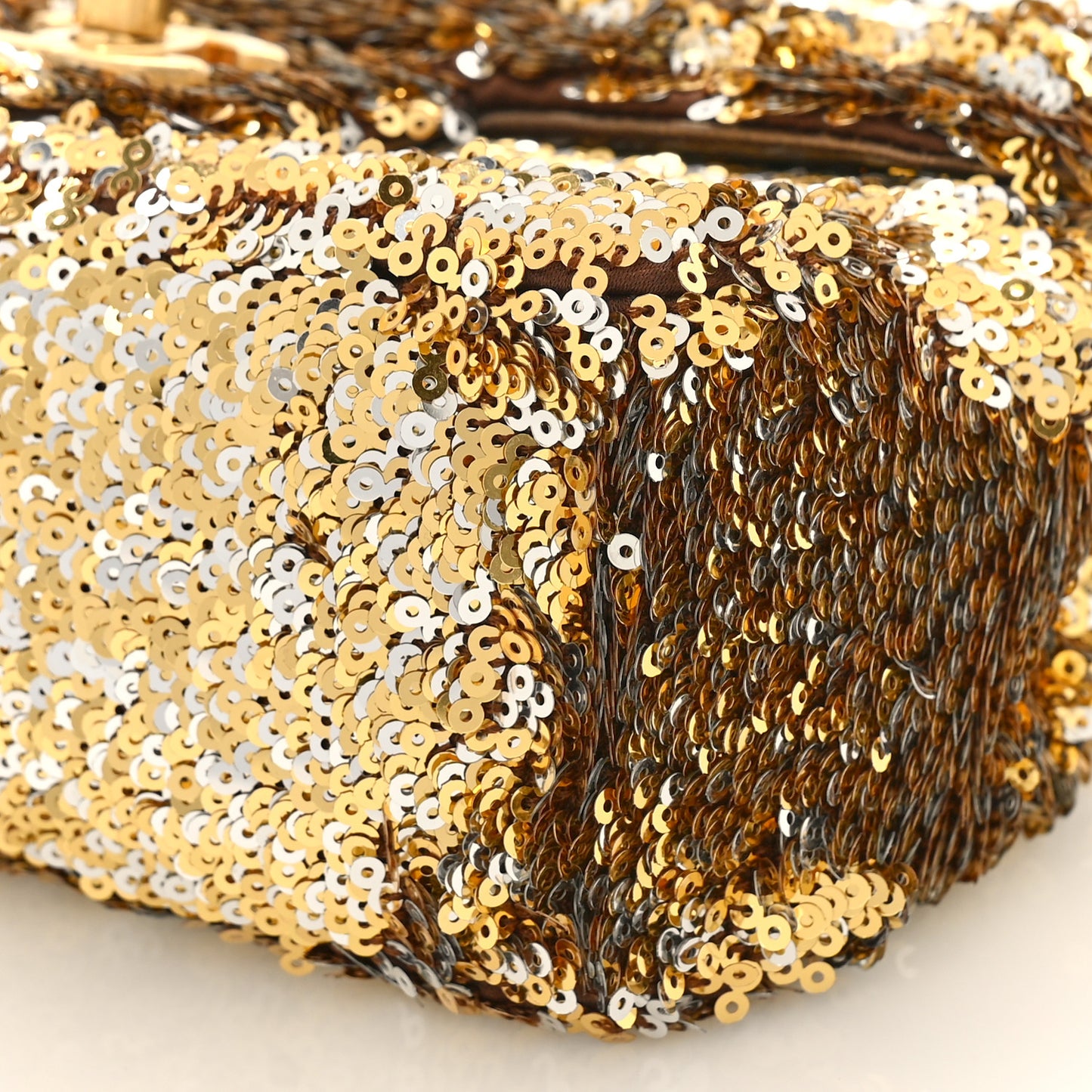 Sequin Mini Rectangular Flap Gold