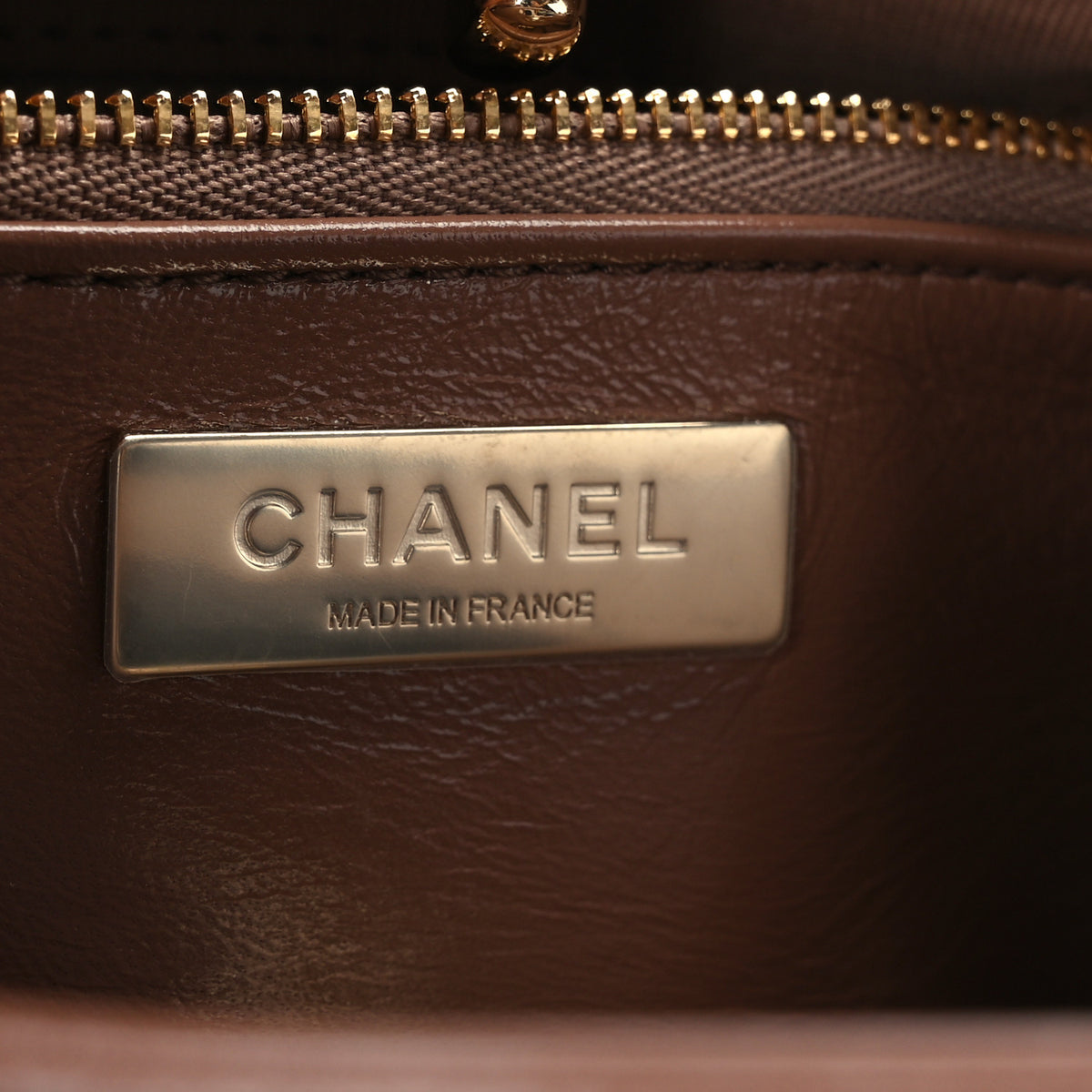 Chanel Shiny Lambskin Patent Calfskin Quilted Mini 31 Shopping Bag Brown 6 of 10
