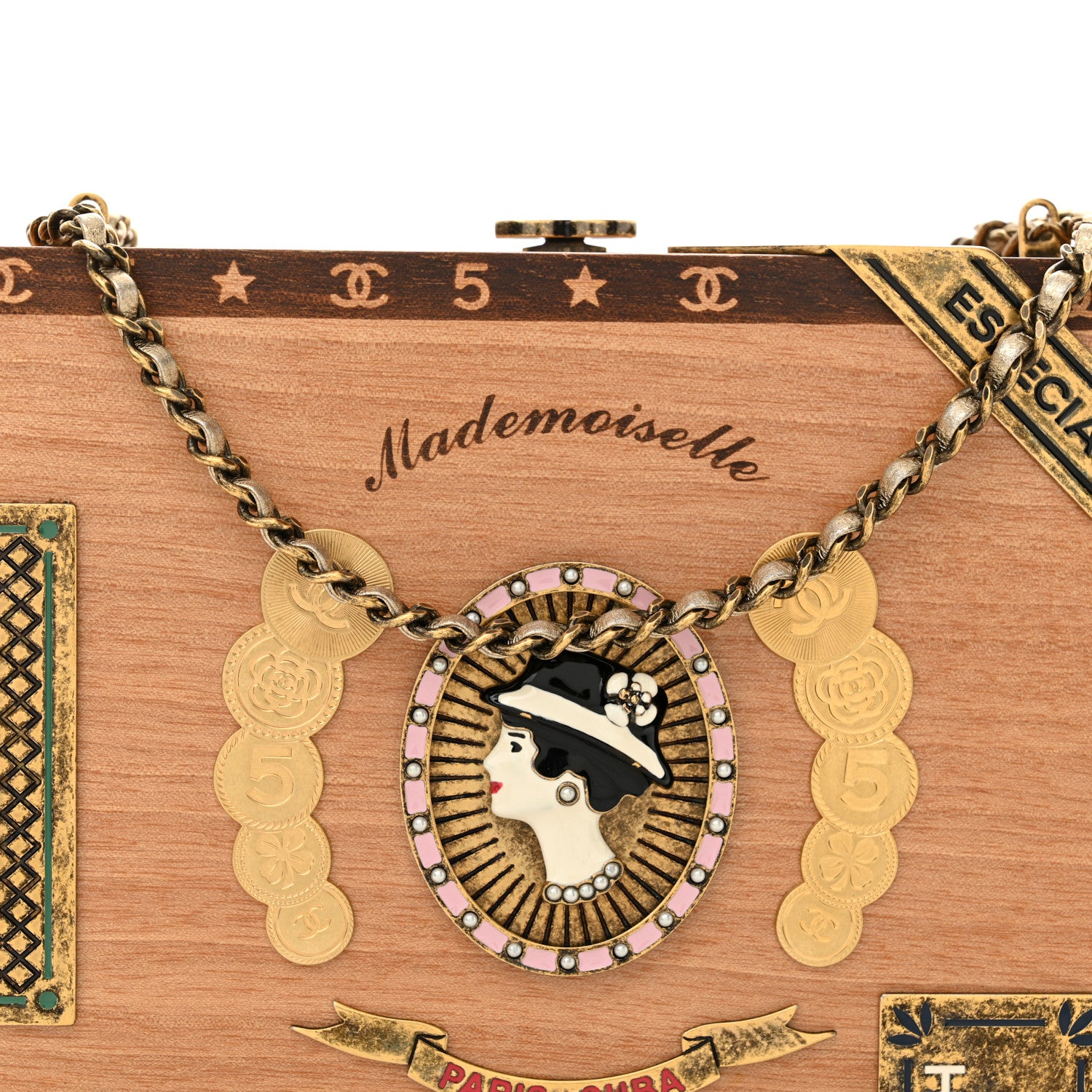 Chanel Wood Havana By Night Cigar Box Minaudiere Brown 8 of 12