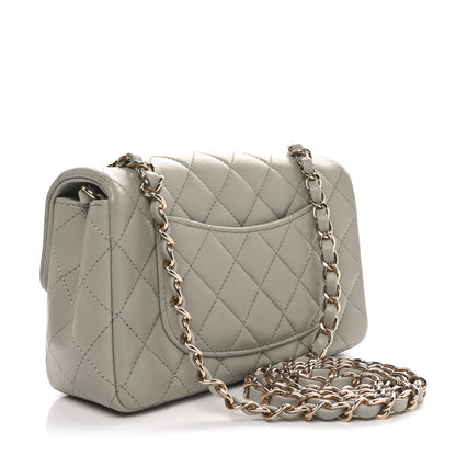 Chanel Lambskin Quilted Mini Rectangular Flap Grey 3 of 11