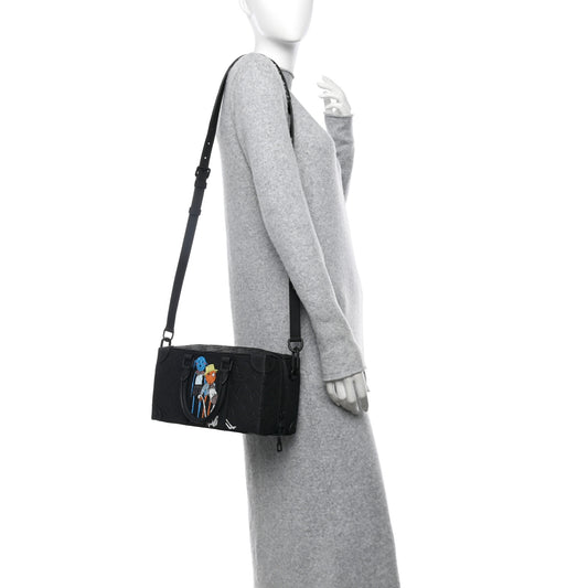 Taurillon Monogram Cartoon LV Friends Speedy Soft Trunk Black