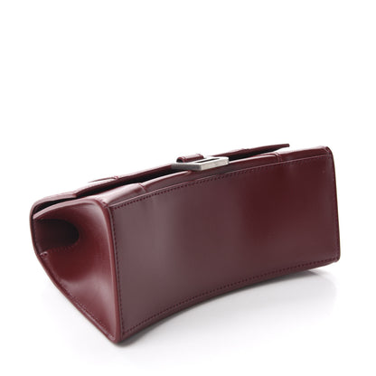 Balenciaga Shiny Box Calfskin Small Hourglass Top Handle Bag Dark Red 4 of 9