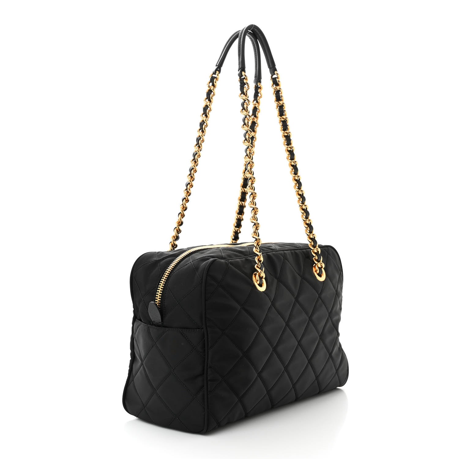 Prada Nylon Tessuto Impuntu Quilted Shoulder Bag Black 3 of 10