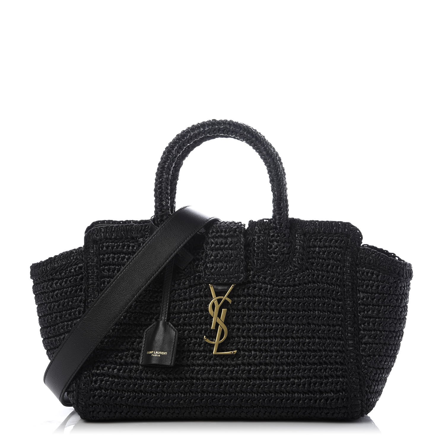 Saint Laurent Raffia Baby Monogram Downtown Cabas Black 1 of 9