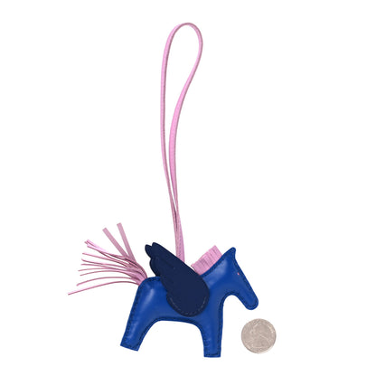 Hermes Milo Lambskin Grigri Rodeo Pegase Horse Bag Charm PM Bleu France Mauve Sylvestre Bleu Saphir 2 of 5