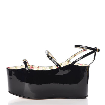 Gucci Metallic Nappa Patent Hannelore Detachable Platform Sandals 37 Gold 2 of 18