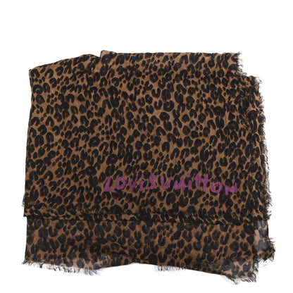 Louis Vuitton Cashmere Silk Leopard Etole Stole Marron 2 of 4