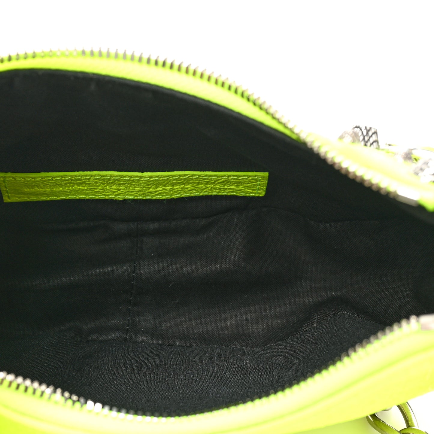 Agneau Arena Le Cagole Chain Shoulder Bag XS Fluo Yellow